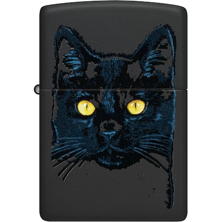 Zippo 2022N Zippo Price Fighter 218 -Black Cat Design Black Matte ZIP-48491